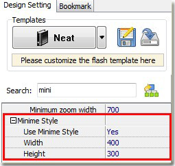 minime style of flash catalog