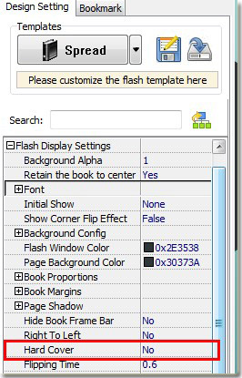 hard cover of flippbook setting