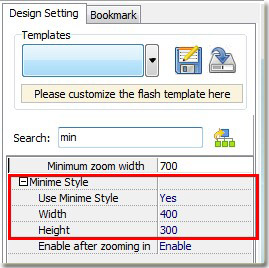 use minime style of flash catalog