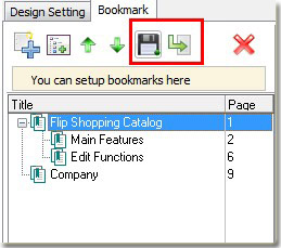 export bookmark of flash catalog for future using